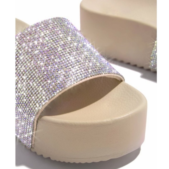 Nude Rhinestone Platform Sandals - Picture 7 of 8